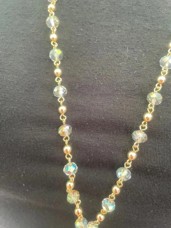 Collier sautoir chainette et perles doré – photo 3